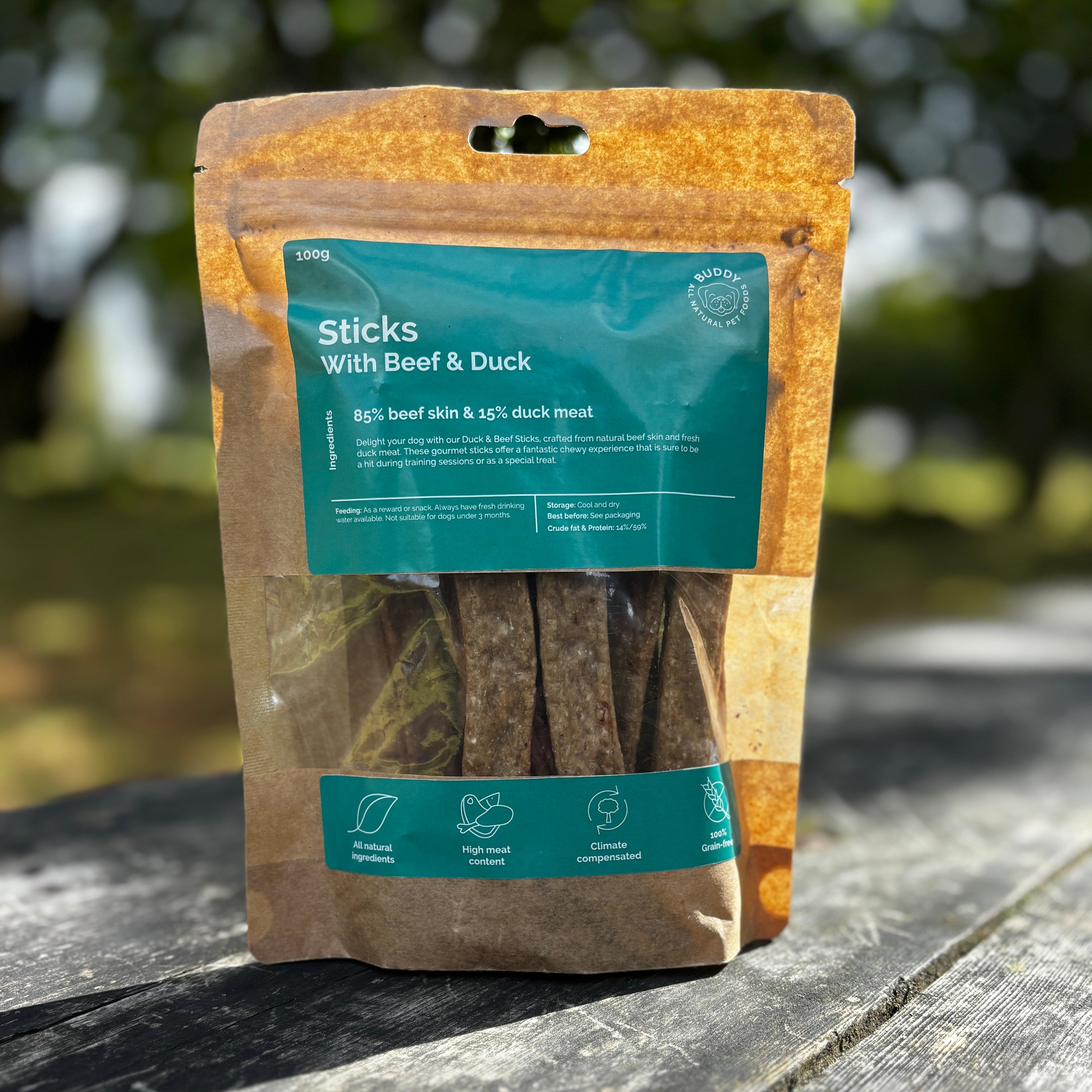 Buddy Sticks With Beef & Duck 100g