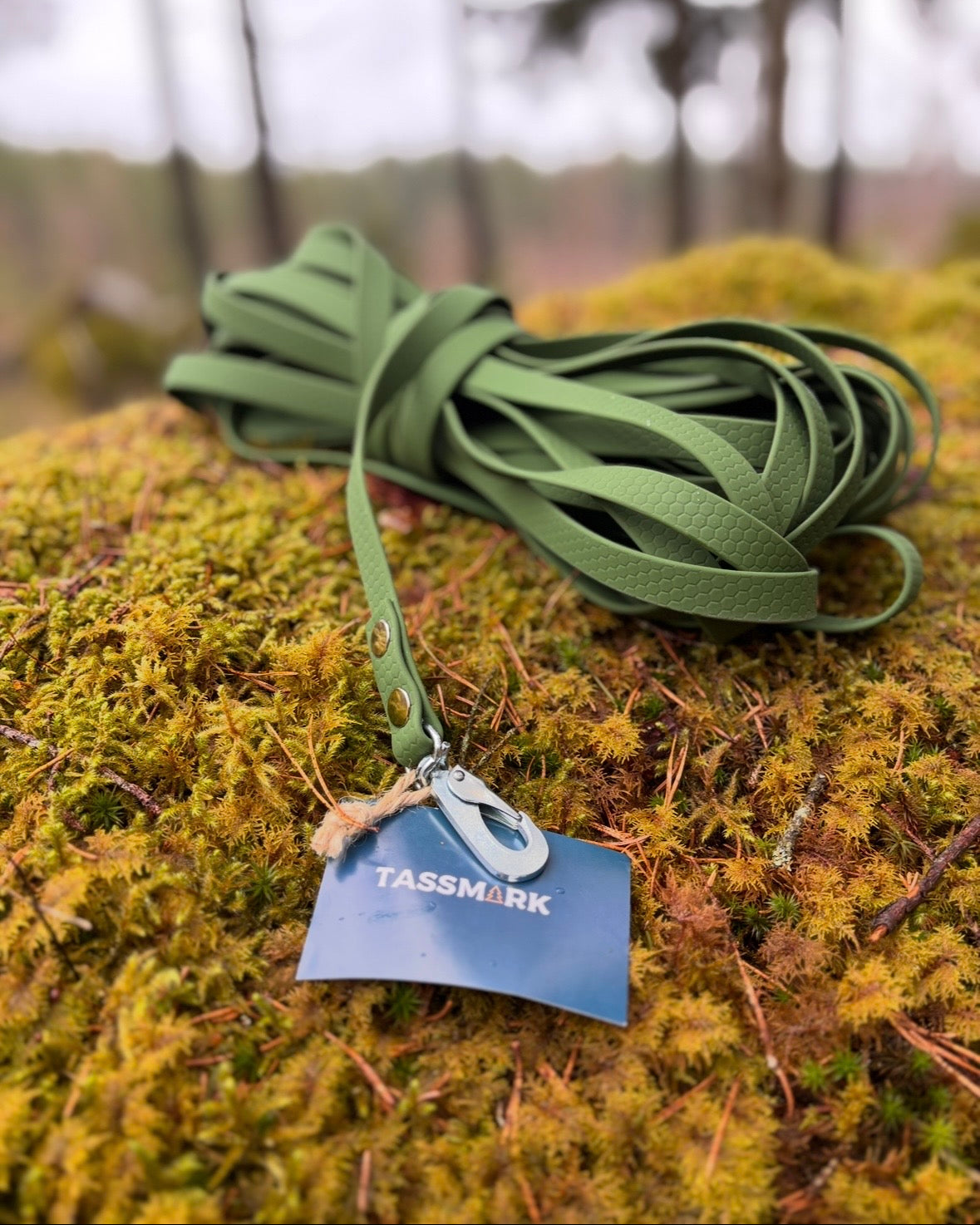 Tassmark Zigge Spårlina Hexa 15m, Olivgrön