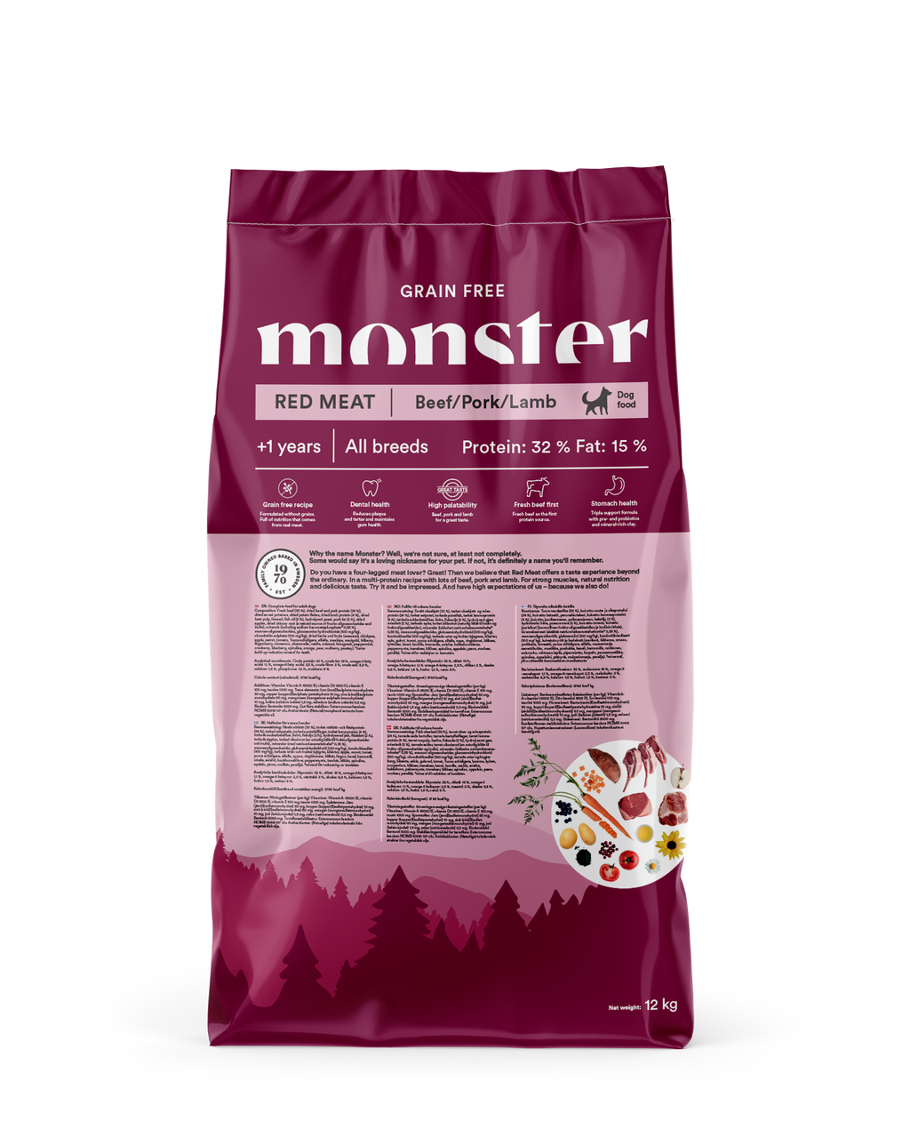 Monster Dog GF Adult Red Meat 12kg
