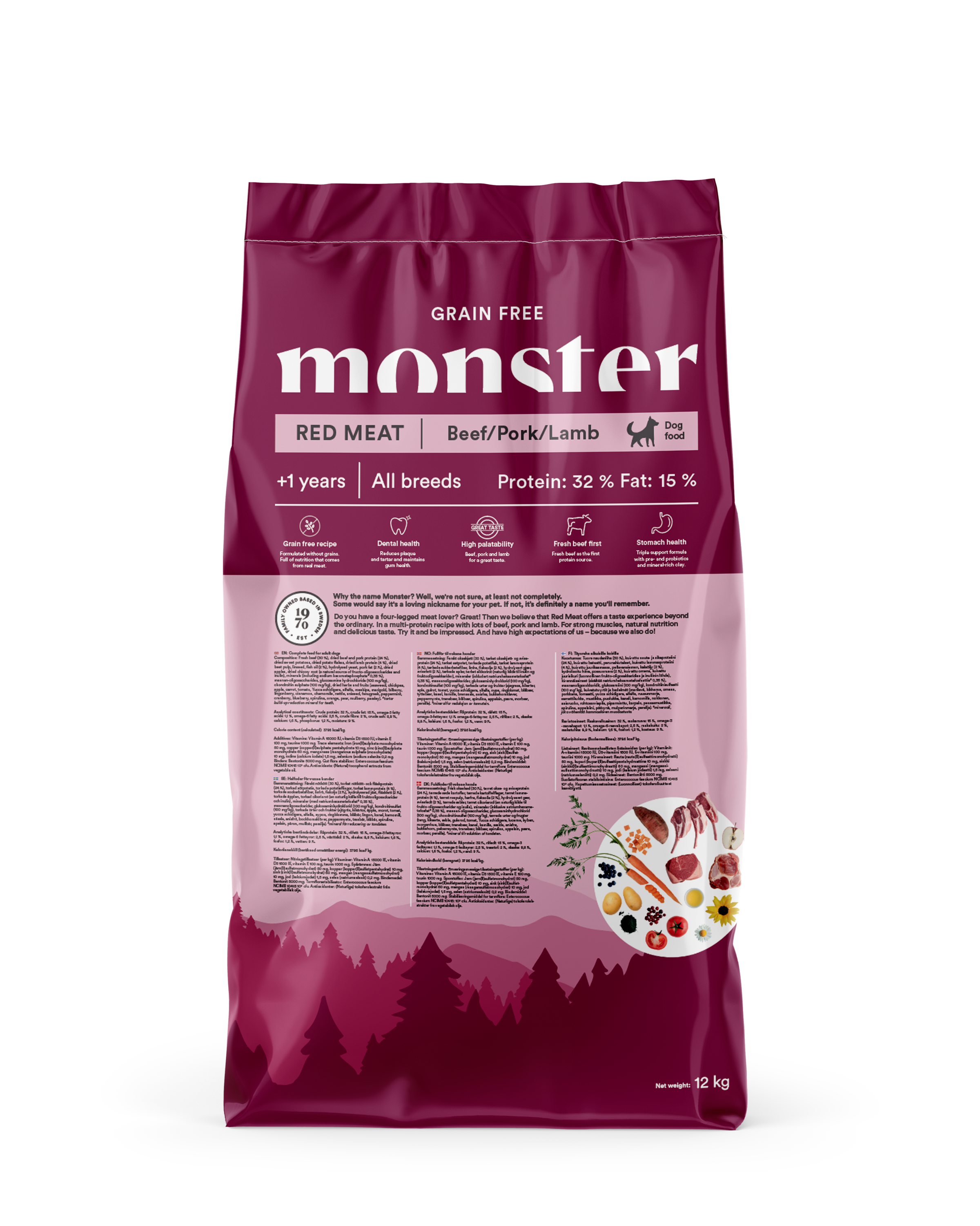 Monster Dog GF Adult Red Meat 12kg