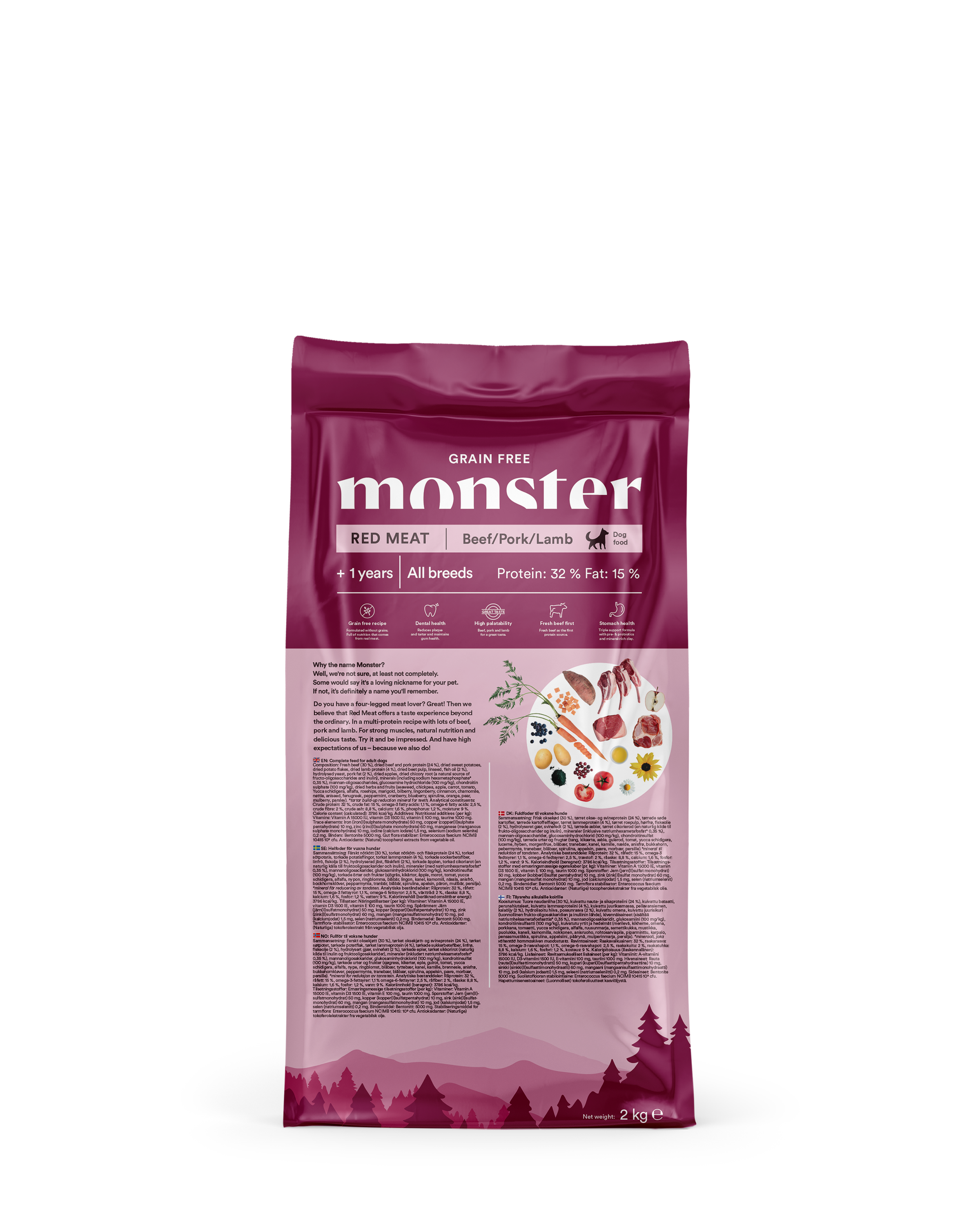 Monster Dog GF Adult Red Meat 2kg