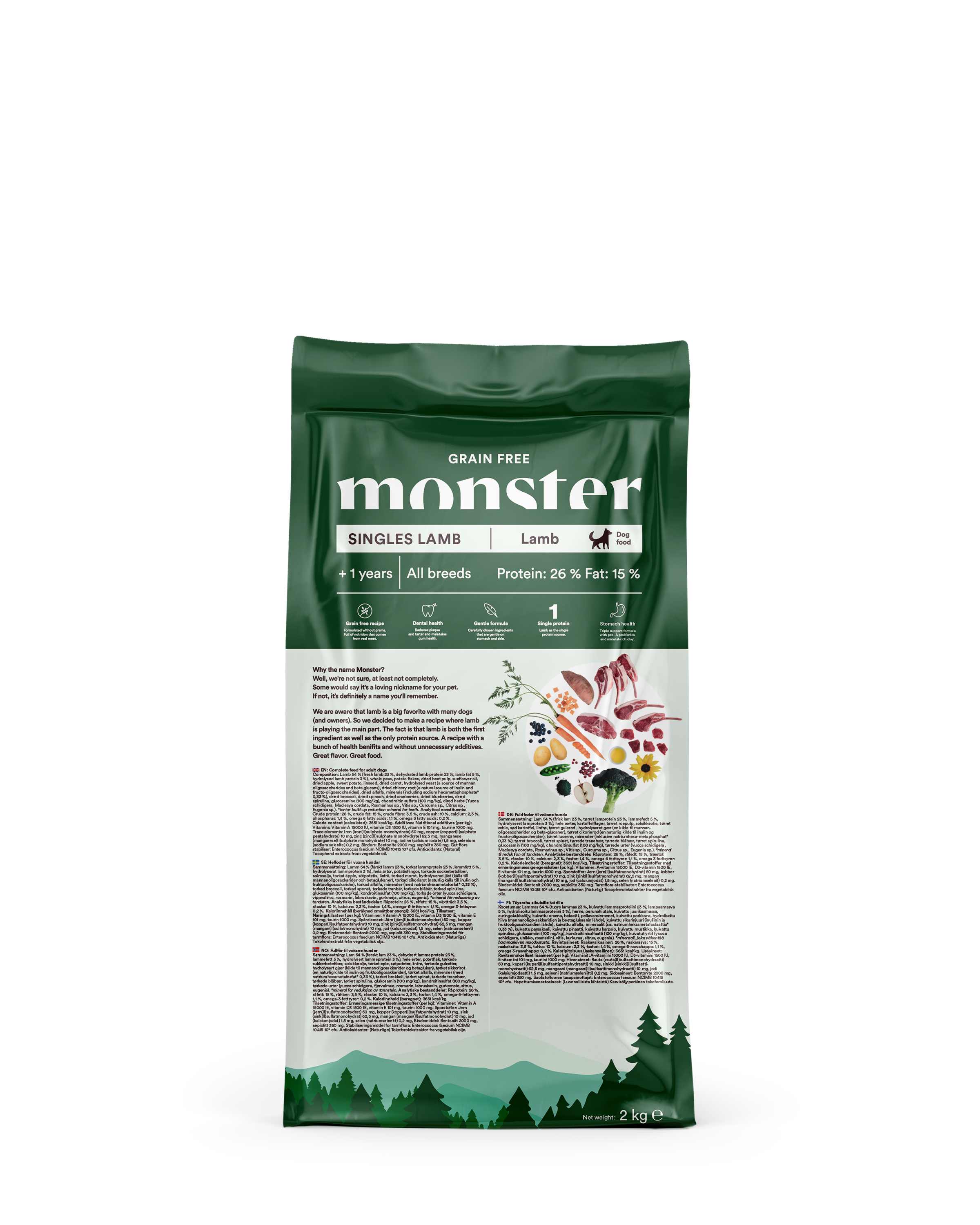 Monster Dog GF Singles Lamb Small Bites 2kg