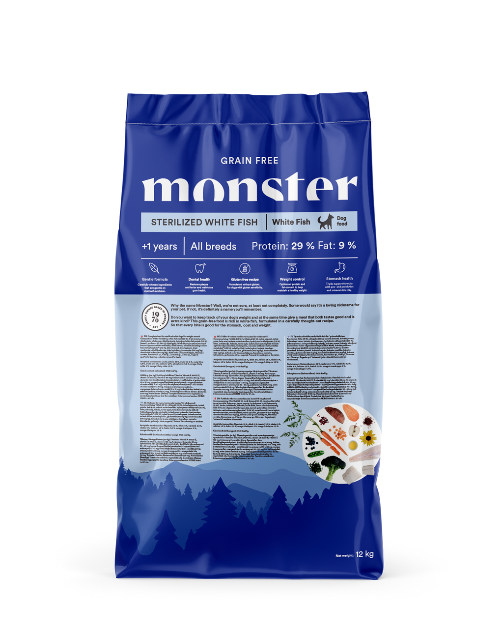 Monster Dog GF Sterilized White Fish 12kg