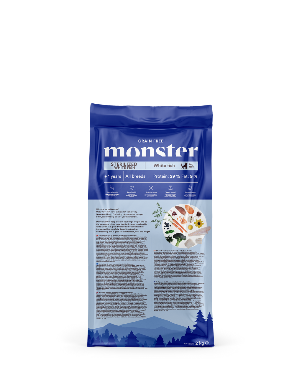 Monster Dog GF Sterilized White Fish 2kg
