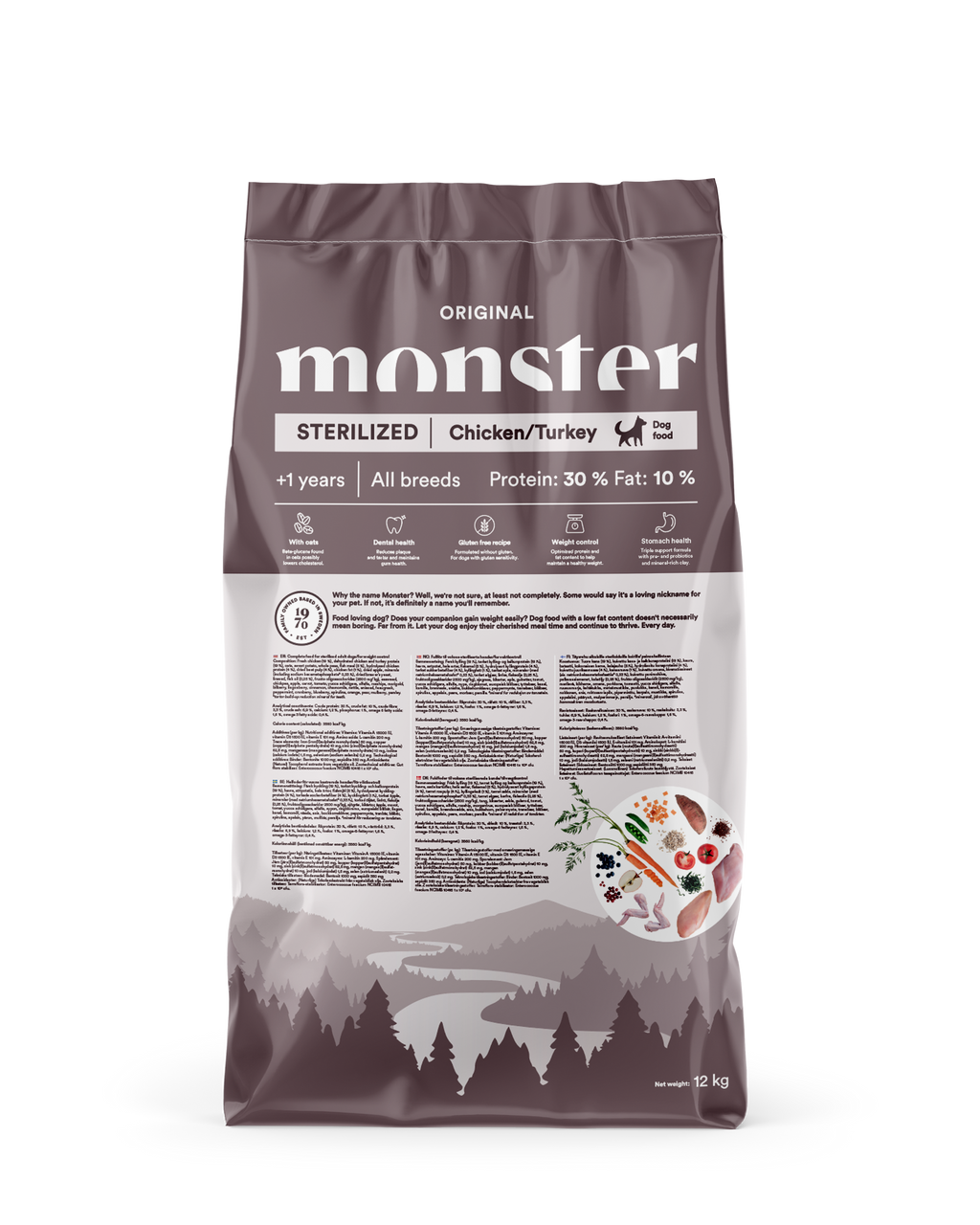 Monster Dog Orig. Sterilized Chick/Turkey 12kg