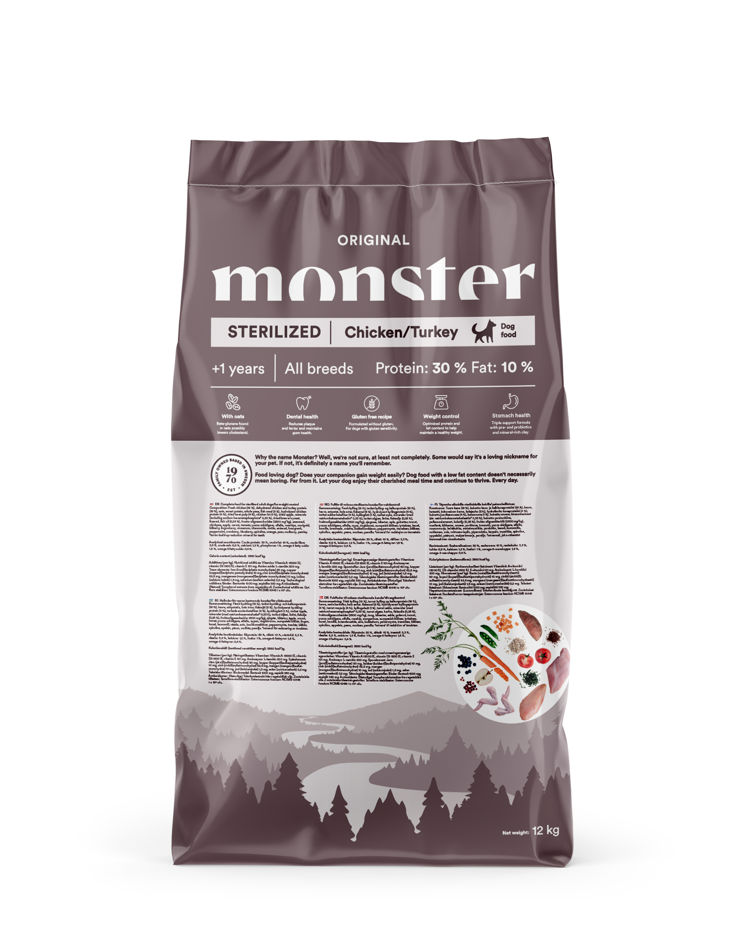 Monster Dog Orig. Sterilized Chick/Turkey 12kg