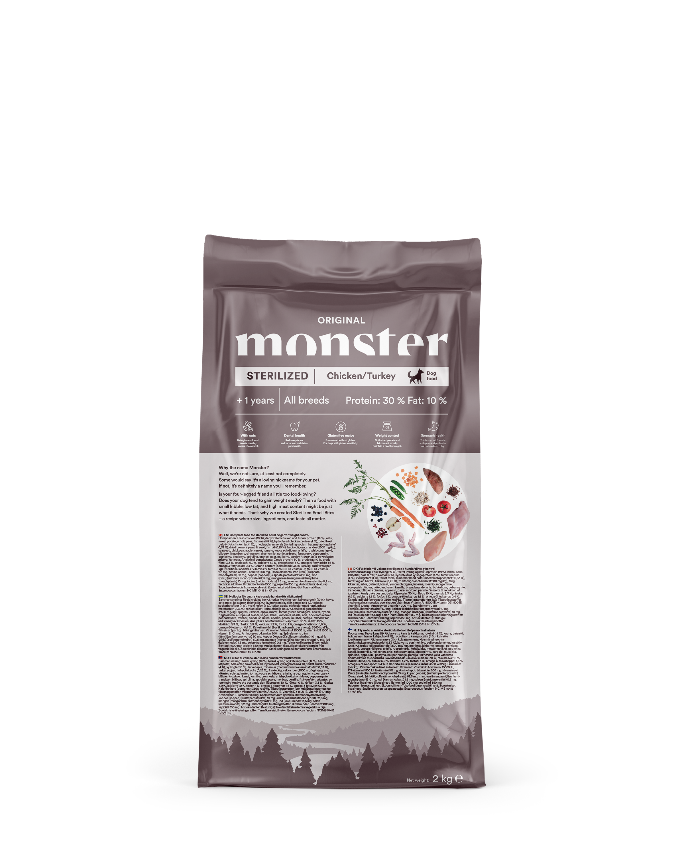 Monster Dog Orig. Sterilized Chick/Turkey 2kg