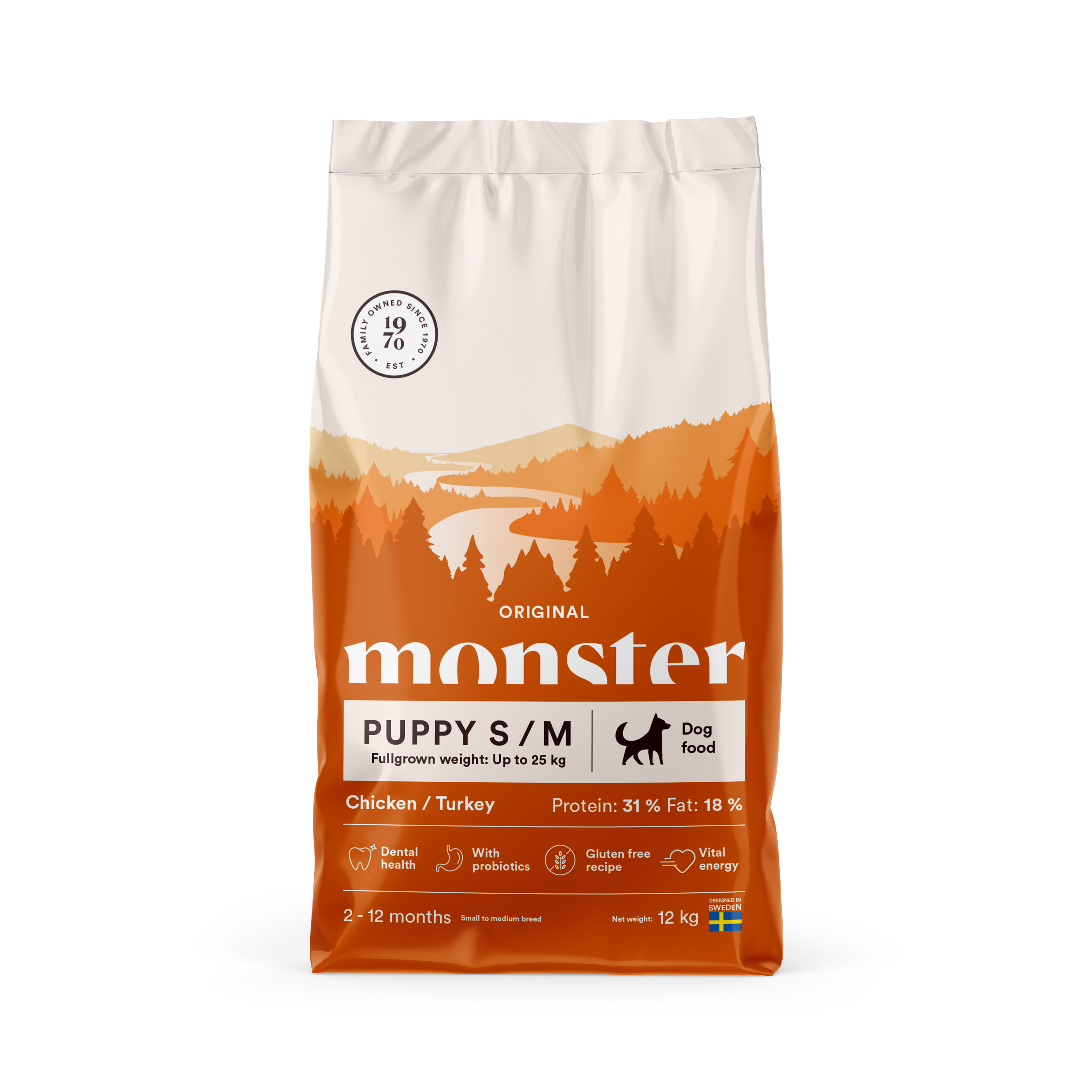Monster Dog Orig. Puppy S/M Chick/Turkey 12 kg