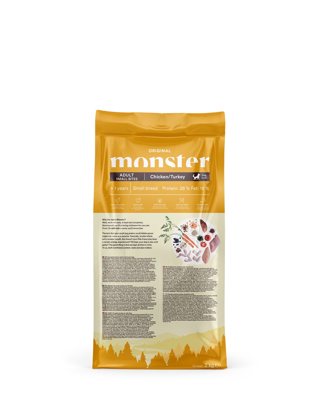 Monster Dog Orig. Adult Chick/Turk Small bites 2kg
