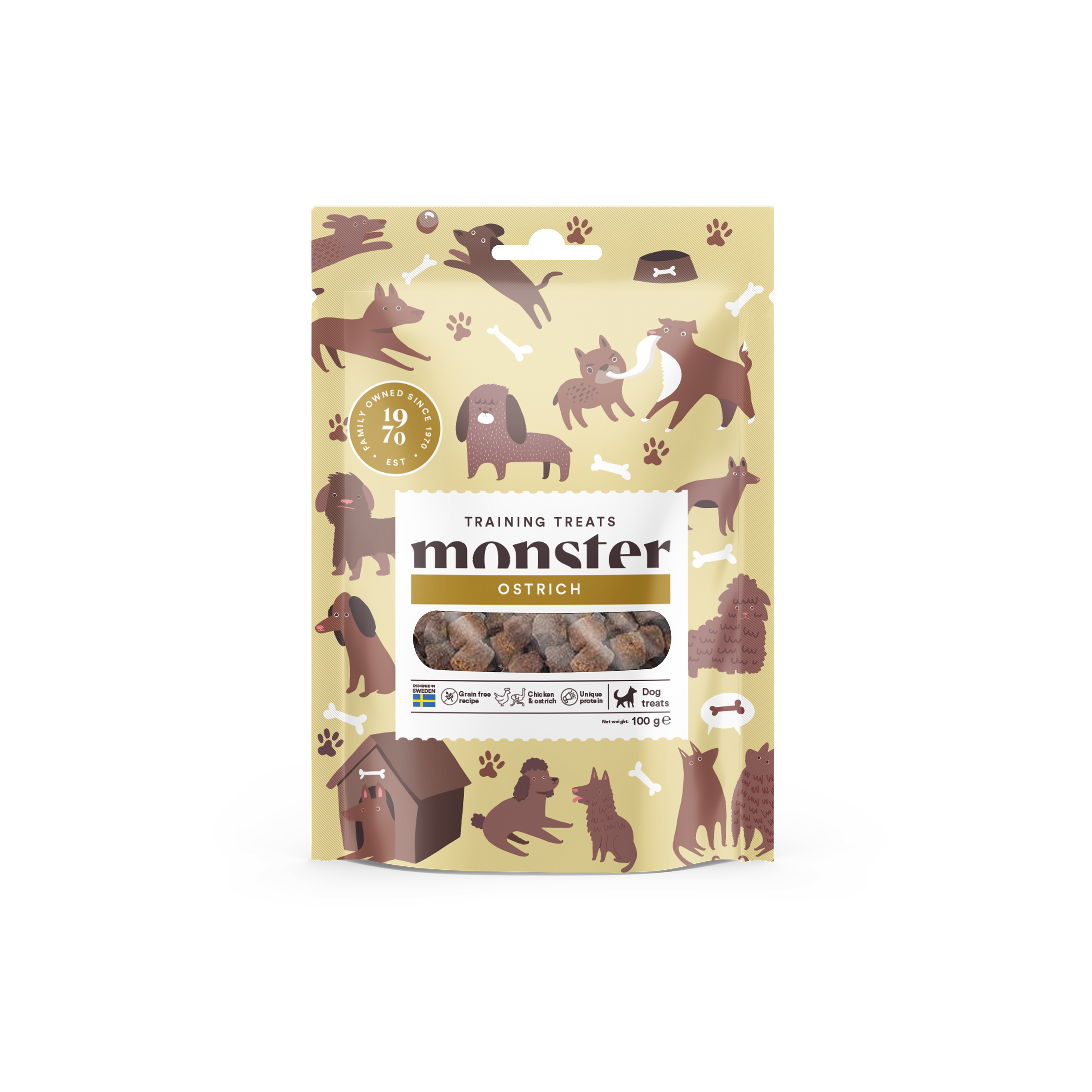 Monster training treats ostrich 100g